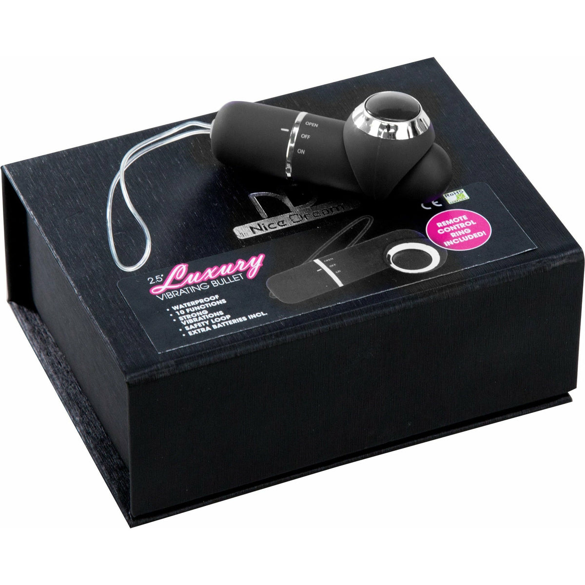 Nice Dream Vibrating Bullet With Remote Ring - Black