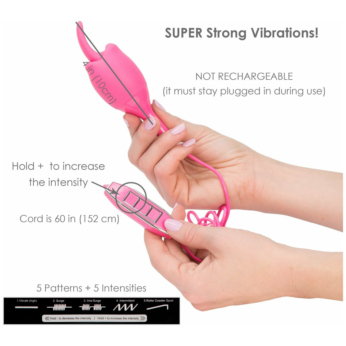 NMC Hands On - Flicking Tongue Vibrator - Rechargeable - Pink