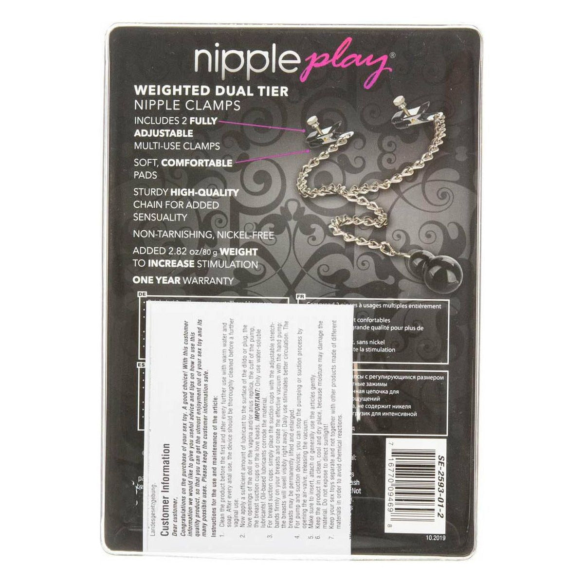 CalExotics Nipple Play - Weighted Dual Tier Nipple Clamps