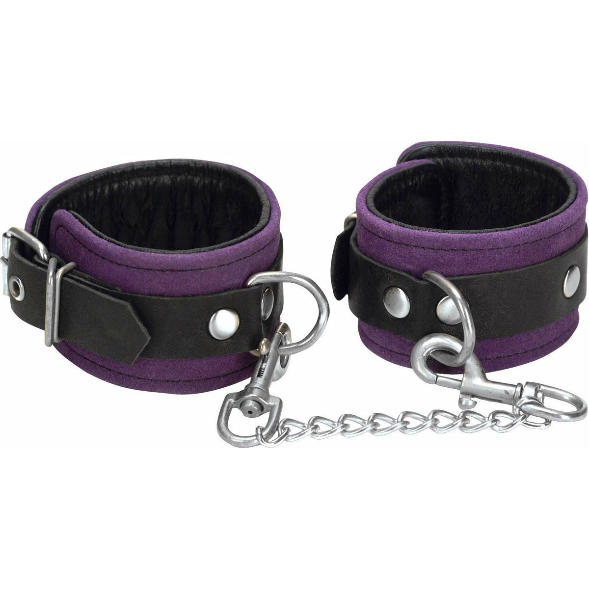 Punishment Purple Suede Bondage Wrist Cuffs