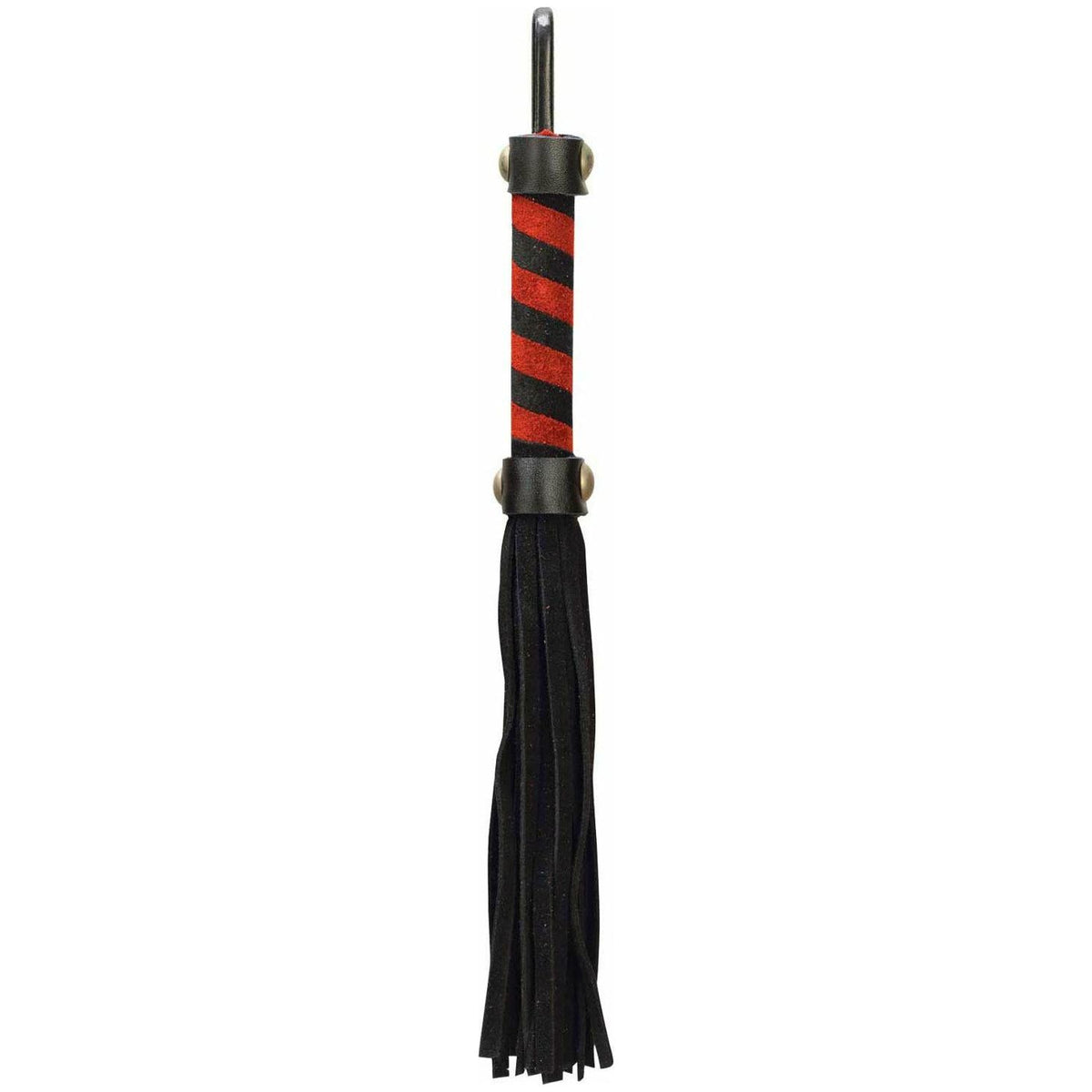 Punishment Small Whip - Black with Black and Red Handle
