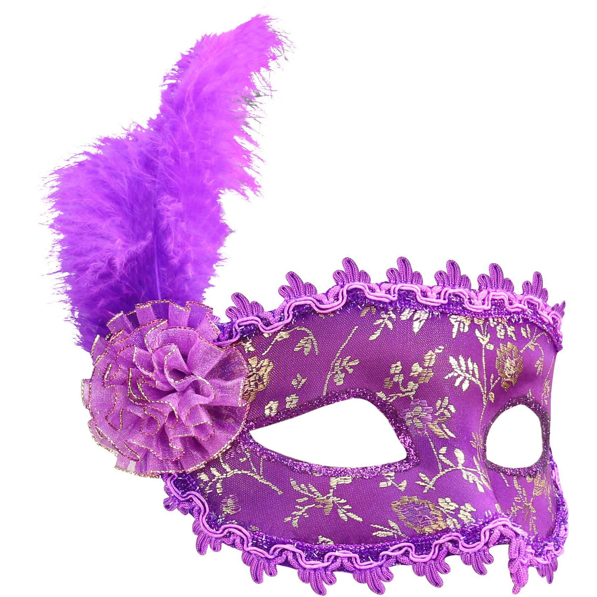 Secretly Yours Feather Mask - Purple