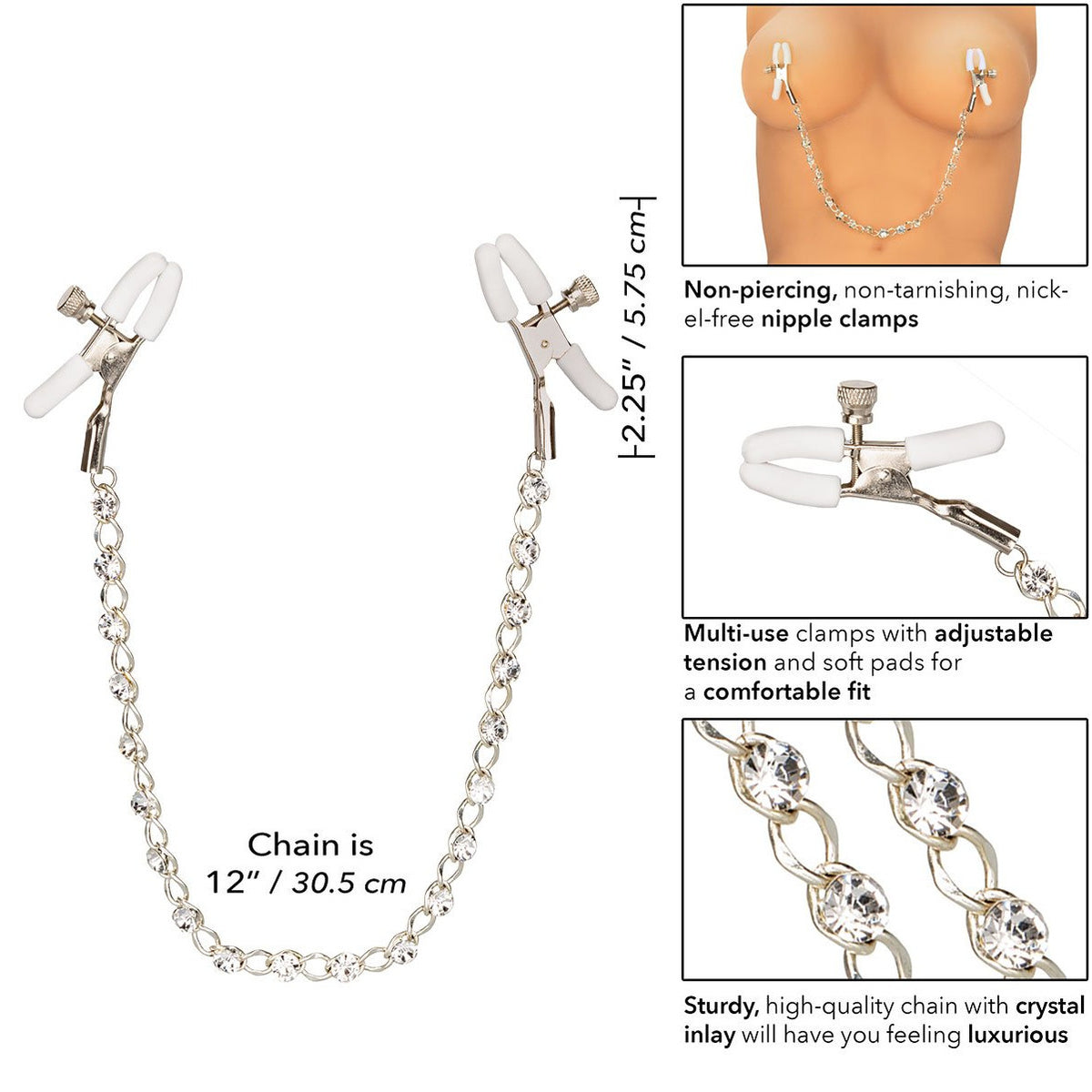 CalExotics Nipple Play - Crystal Chain Clamps
