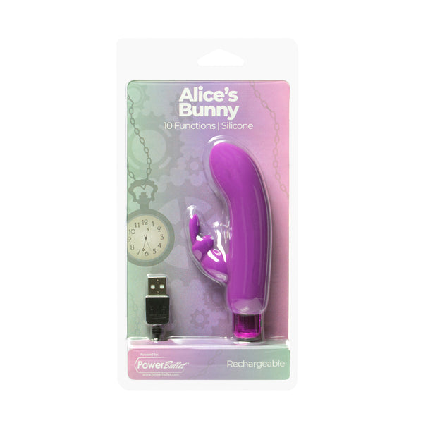 PowerBullet - Alice’s Bunny – Rechargeable Bullet with Removable Rabbit Sleeve – Purple