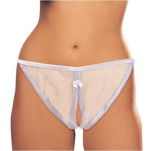 ACI Sheer Crotchless Panties - White