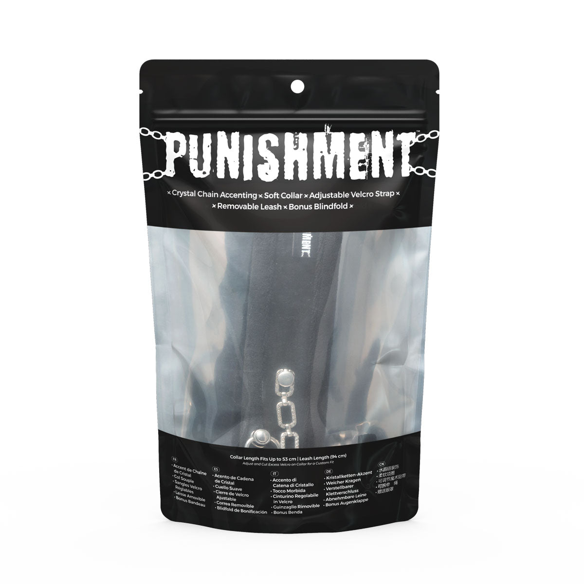 Punishment - Crystal Collar &amp; Leash – Black