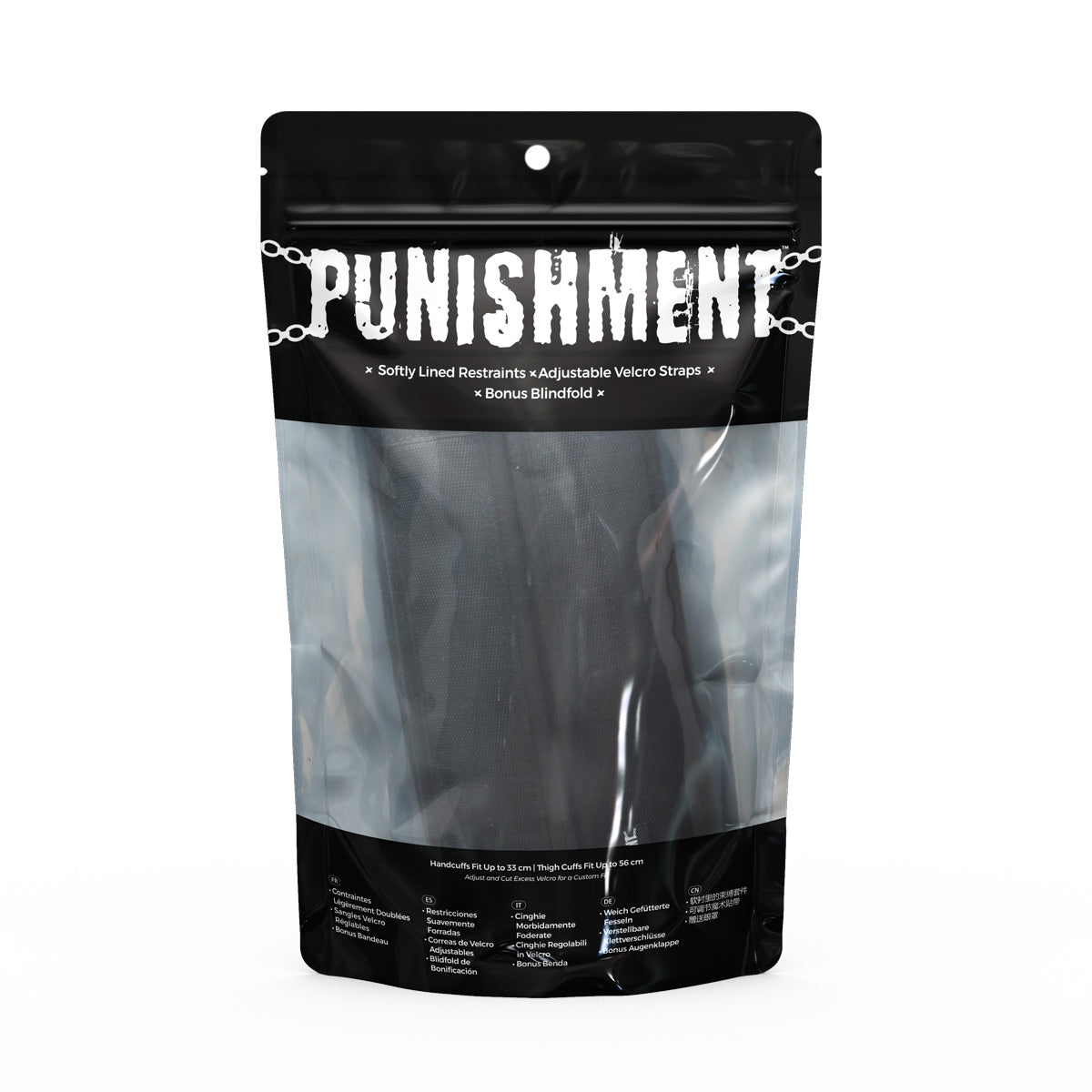 Punishment - Thigh to Wrist Restraints - Black