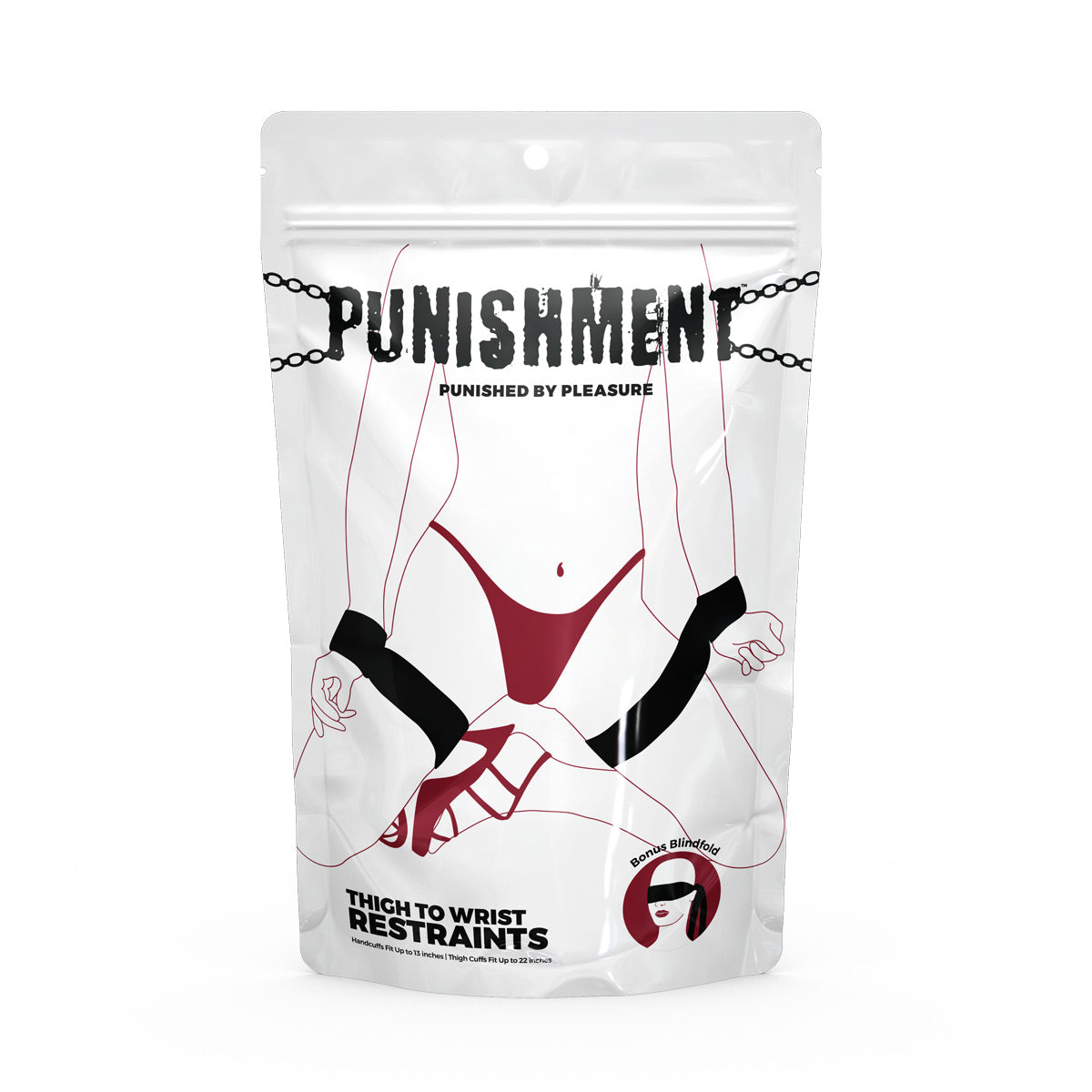 Punishment - Thigh to Wrist Restraints - Black