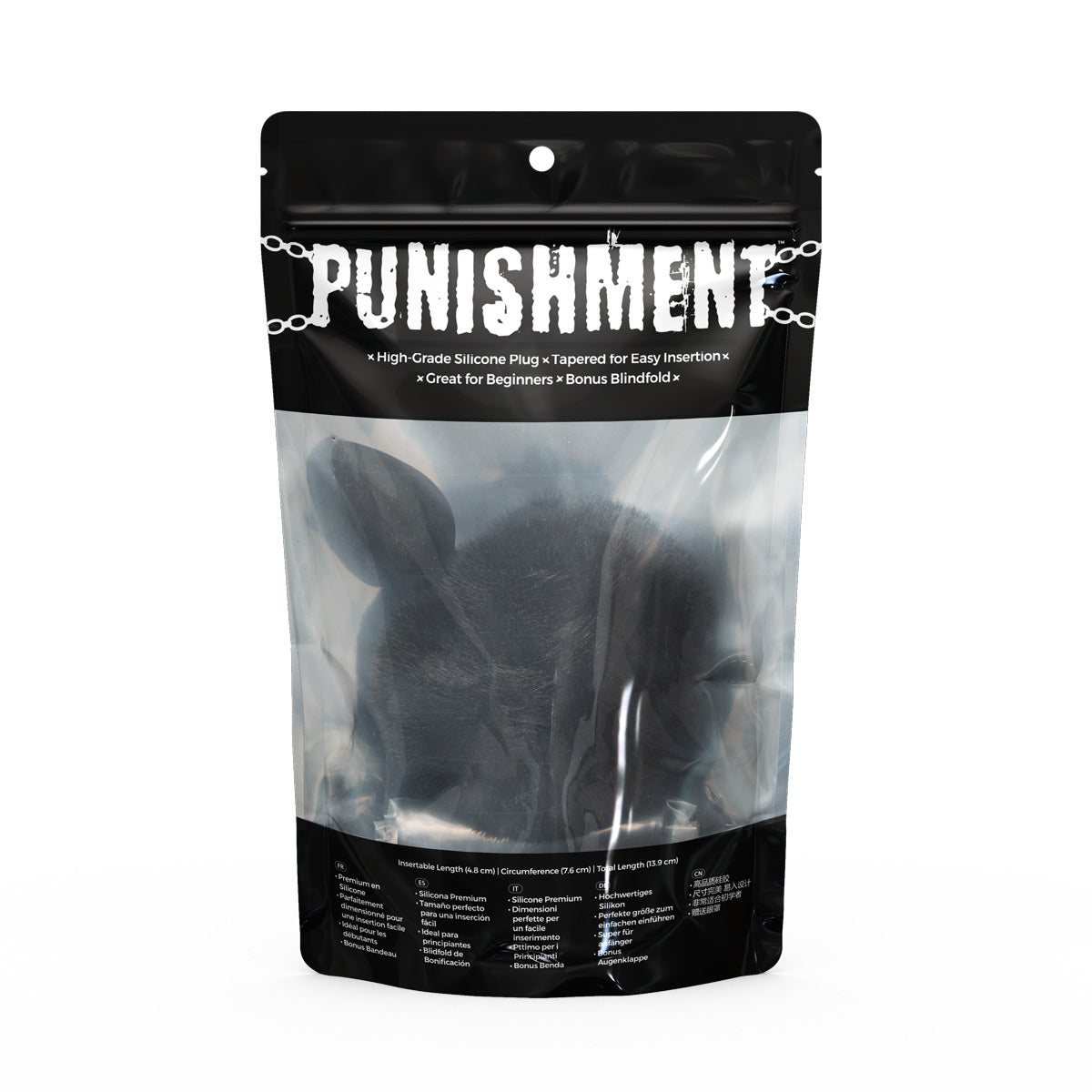 Punishment - Bunny Tail Silicone Anal Plug - Black