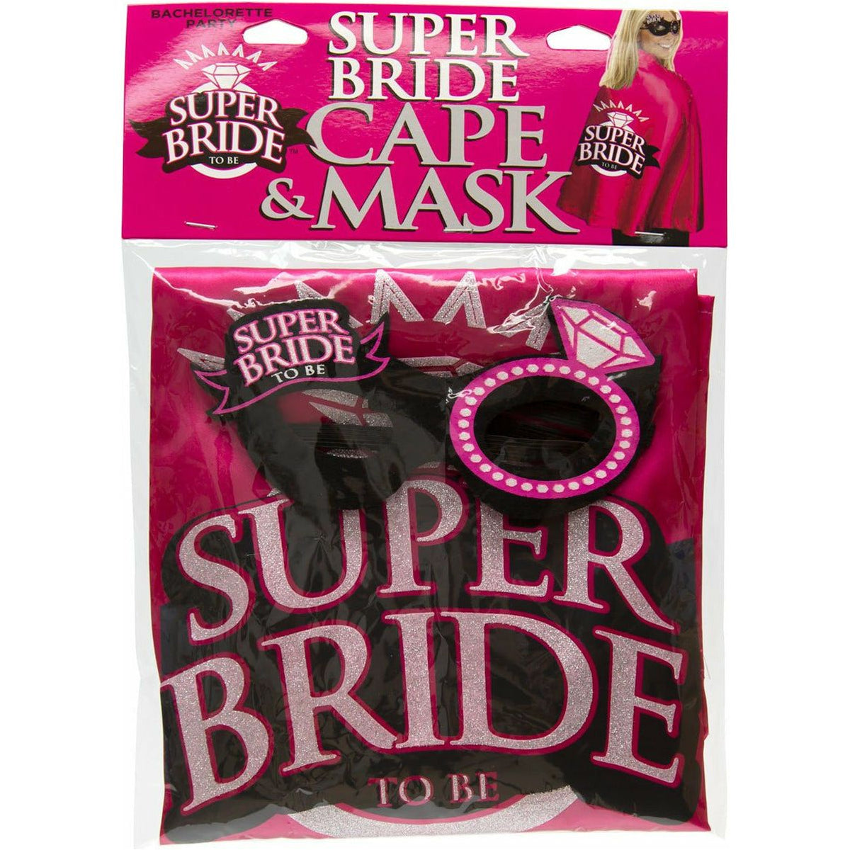 Super Bride Bachelorette Super Bride - Cape &amp; Mask Set