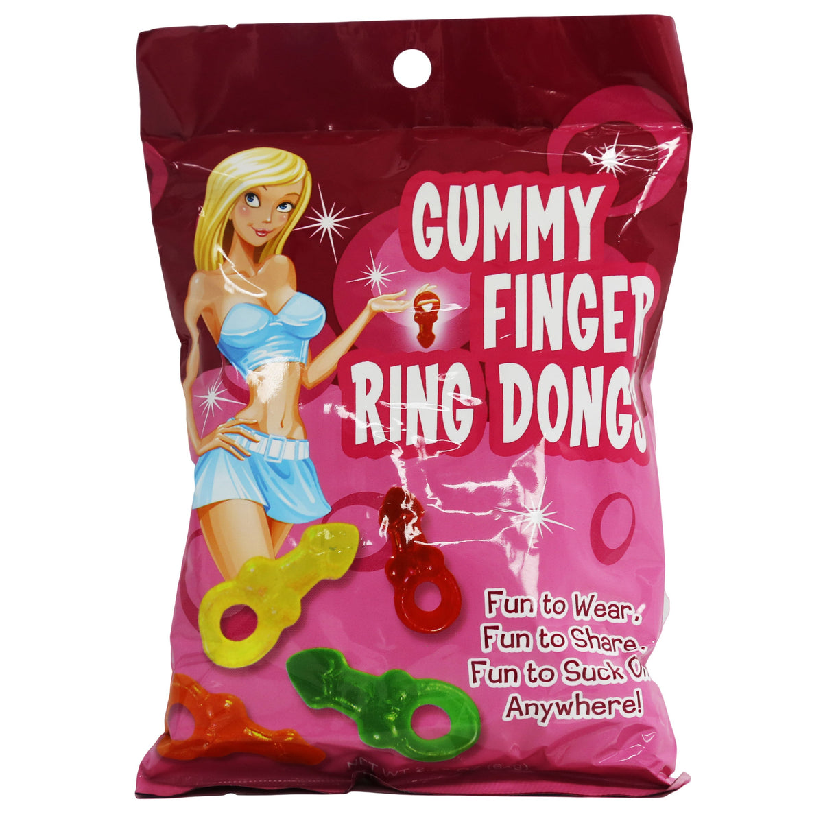 HottProducts Gummy Finger Ring Dongs - Display of 12