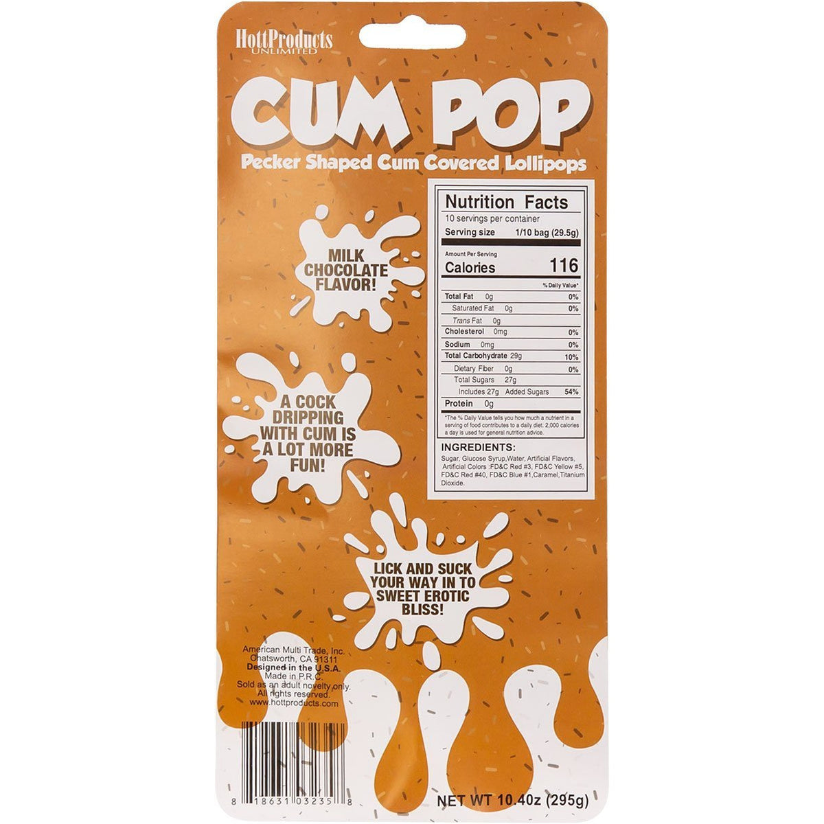 Hott Products Cock Cum Pop – Milk Chocolate – 295 g