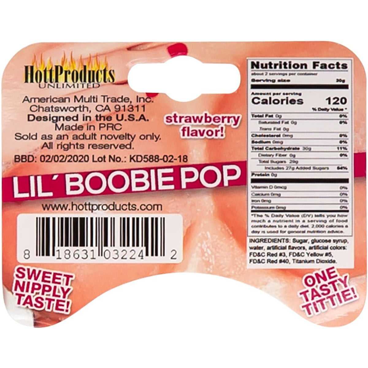 HottProducts Lil&#39; Boobie Pop - Strawberry