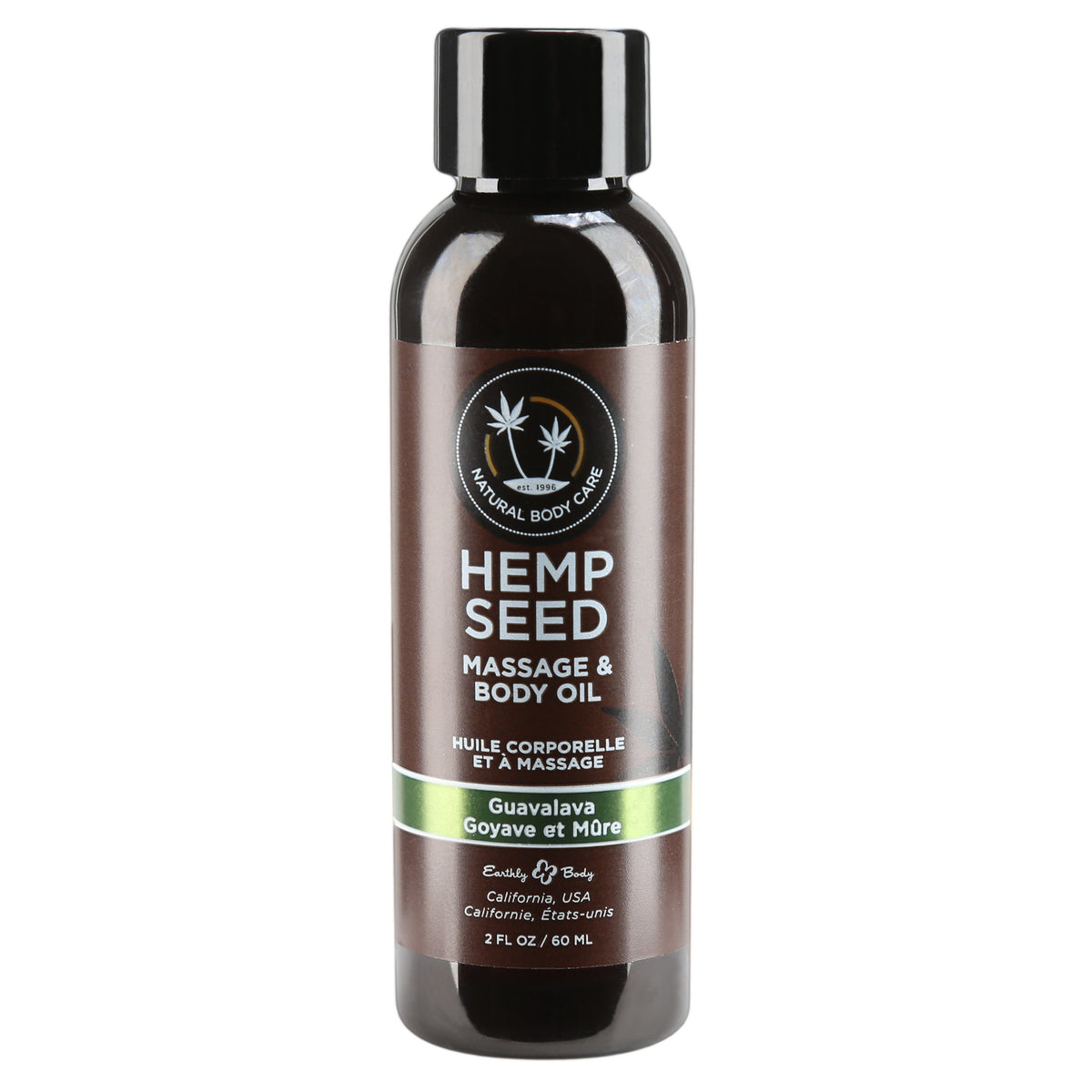 Earthly Body Hemp Seed Massage &amp; Body Oil - Guavalva - 60ml/2oz