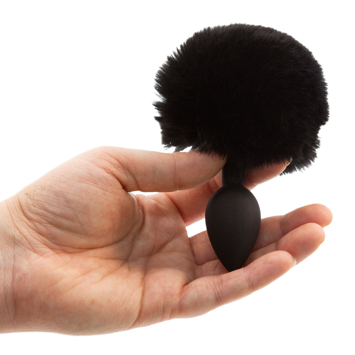 Pure Love® - Fluffy Bunny Tail Silicone Anal Plug – Black