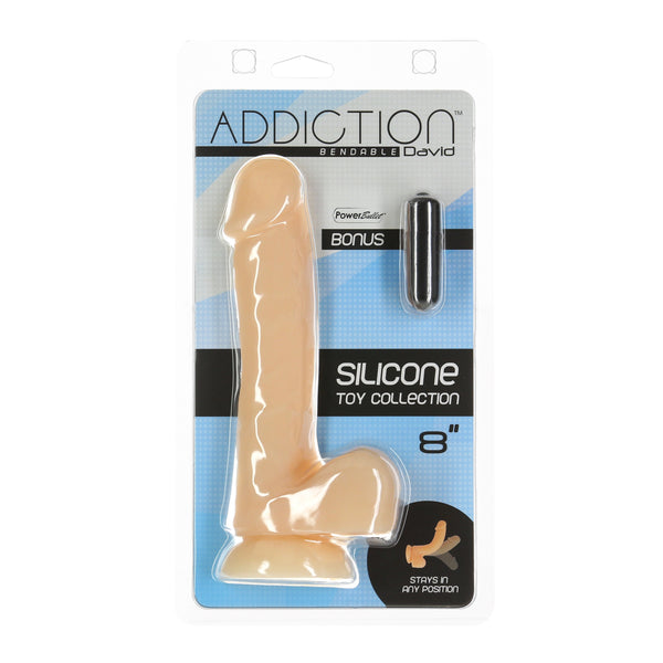 Addiction David 8” Bendable Silicone Dildo