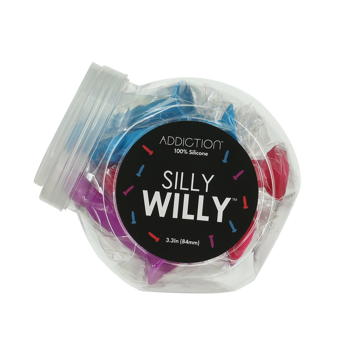 Addiction Silly Willy – 3.3” Silicone Dildo – Multicolour