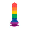 Pure Love® - Rainbow Silicone Dildo With Suction Base – 8 In.