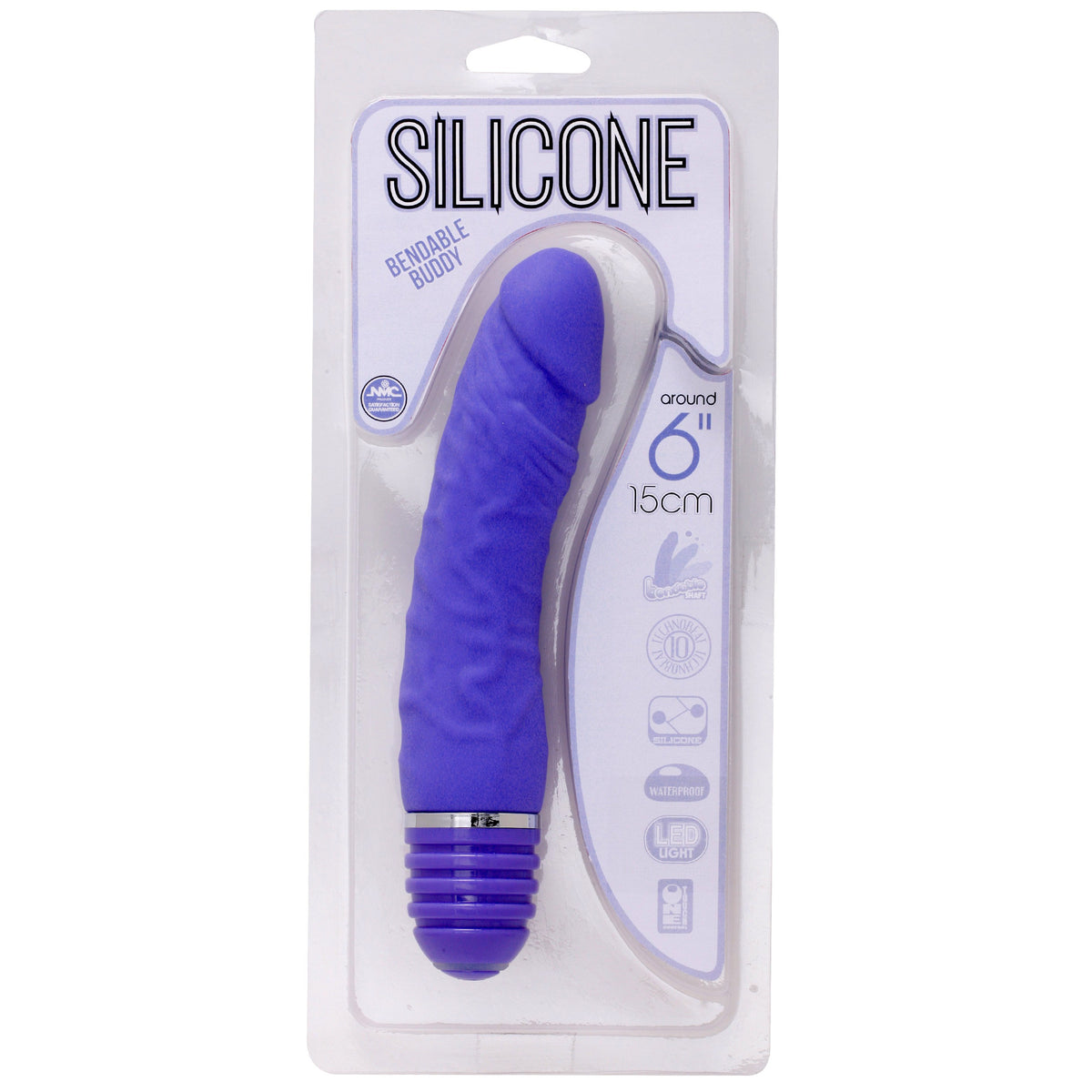 NMC 6&quot; Silicone Bendable Buddy Vibrator - Purple