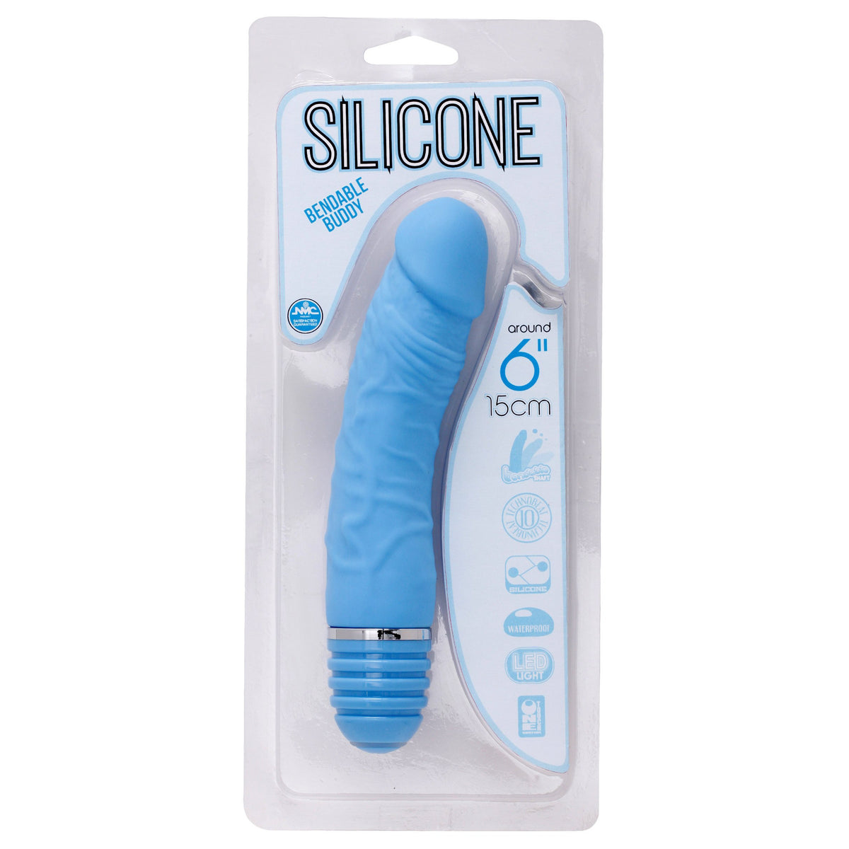 NMC 6&quot; Silicone Bendable Buddy Vibrator - Blue