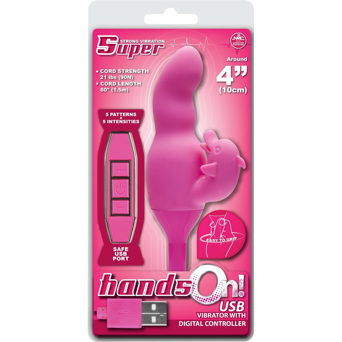 NMC Hands On - Dolphin Dual Vibrator - Rechargeable - Pink