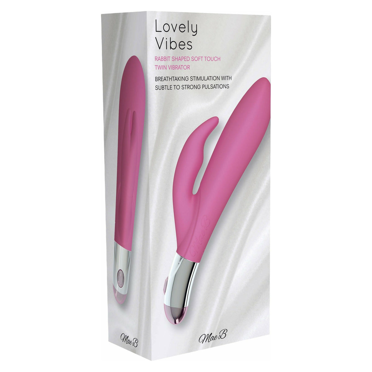 Mae B Lovely Vibes - Rabbit Shaped Soft Touch Twin Vibrator Vibrator - Pink
