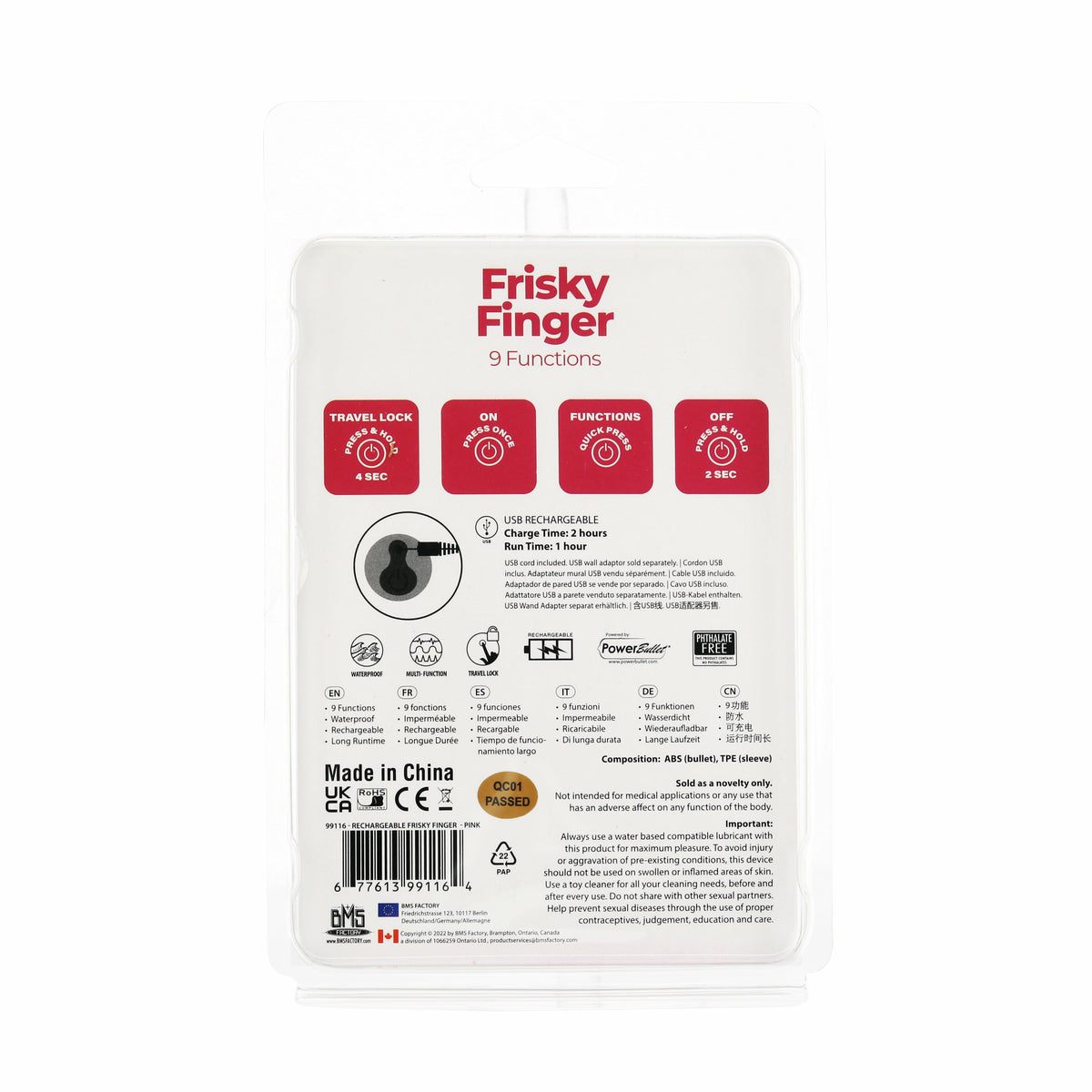 PowerBullet Frisky Finger - Rechargeable - Pink