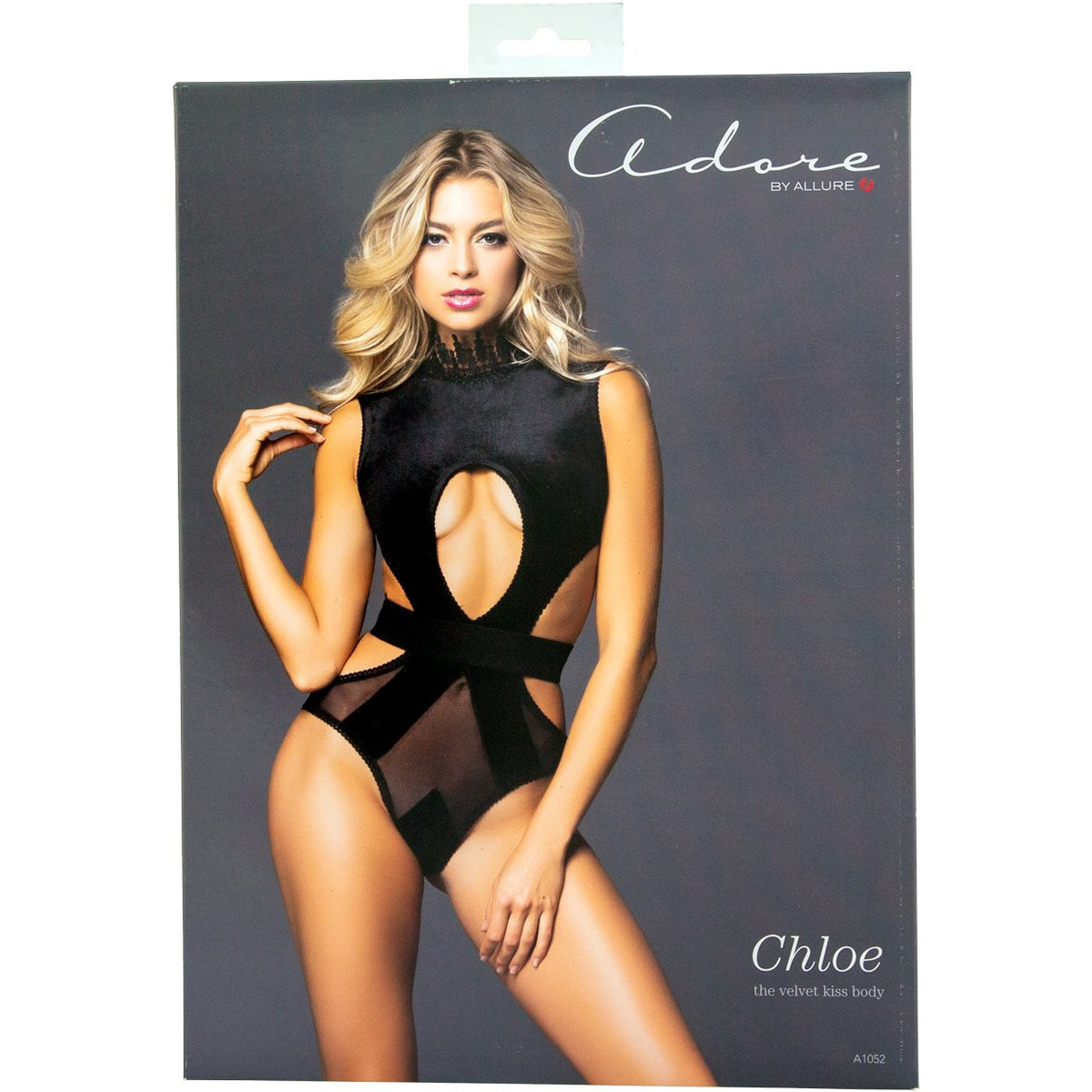 Allure Adore – Chloe Velvet Bodysuit – Black - Large