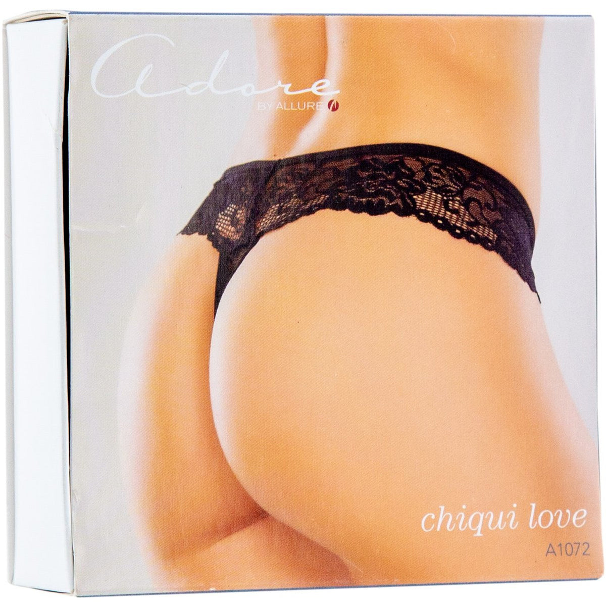 Allure Adore – Lace Crotchless Thong/ Panty - Black