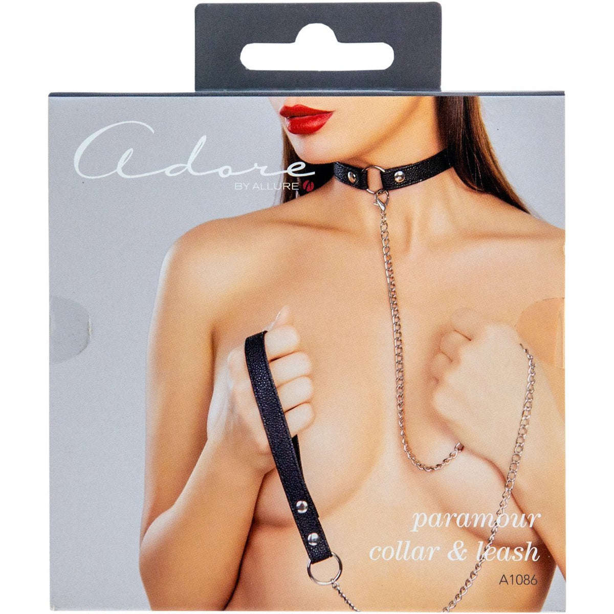 Allure Adore – Collar with Detachable Leash - Black