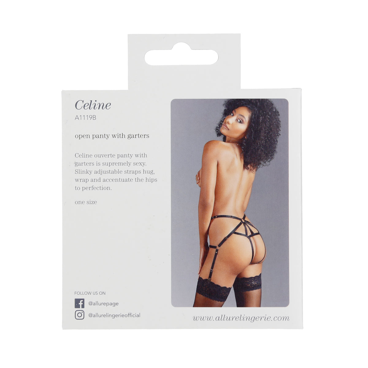 Adore by Allure - Celine - Open Panty With Garters - Black - OS