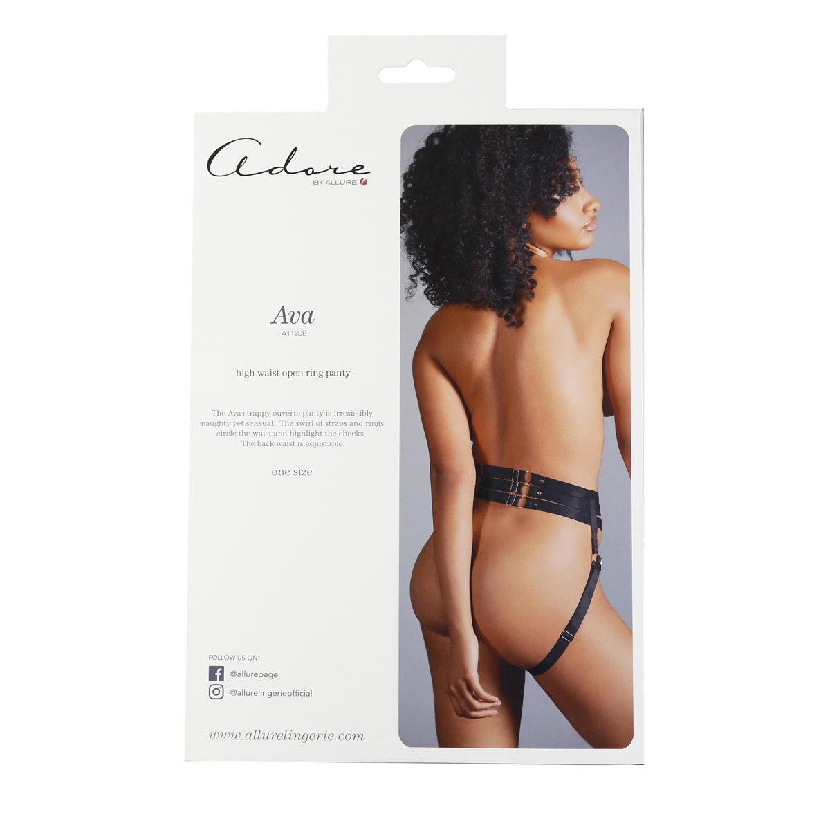 Adore By Allure - Ava - High Waist Open Ring Panty - Black - OS