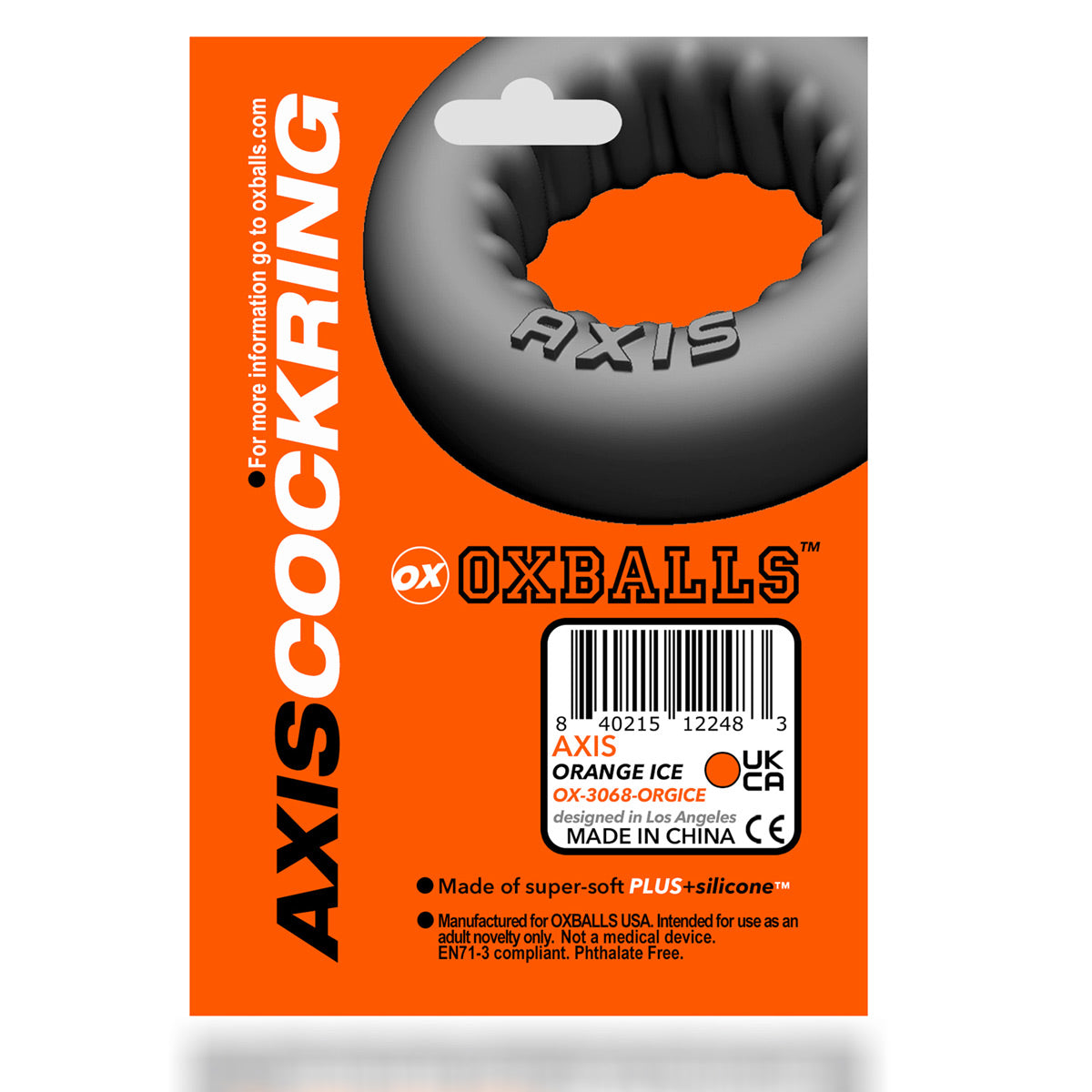 Oxballs - AXIS Rib Grip Cockring – Orange