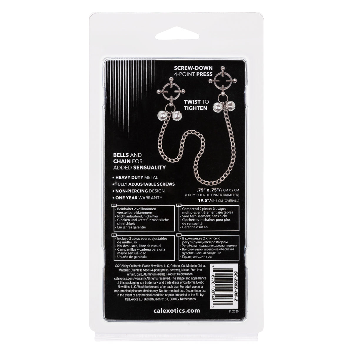 CalExotics Nipple Grips – 4-Point Nipple Press with Bells