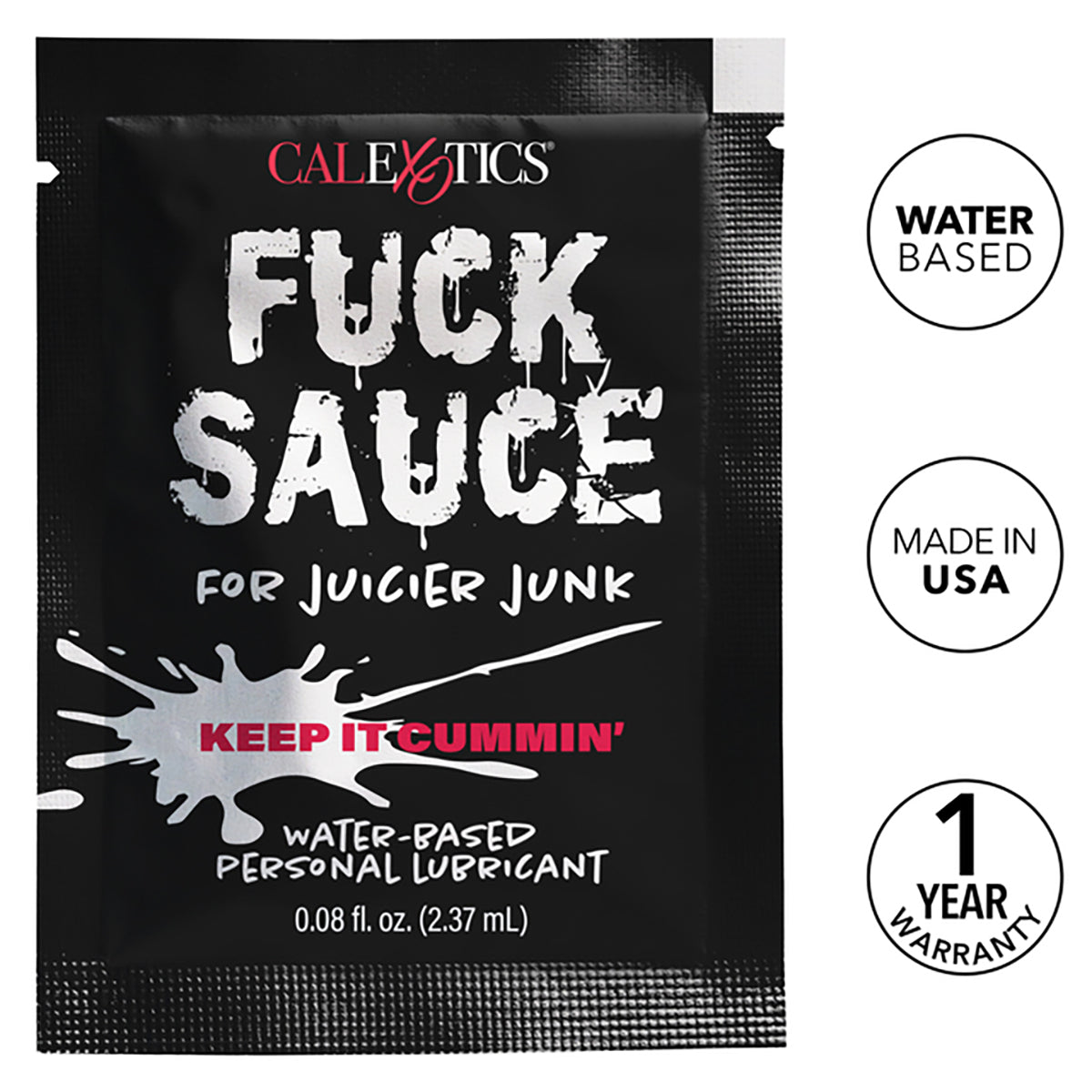 CalExotics – Fuck Sauce – Water-Based Personal Lubricant – Sachet – 0.08 fl.oz/2.37ml