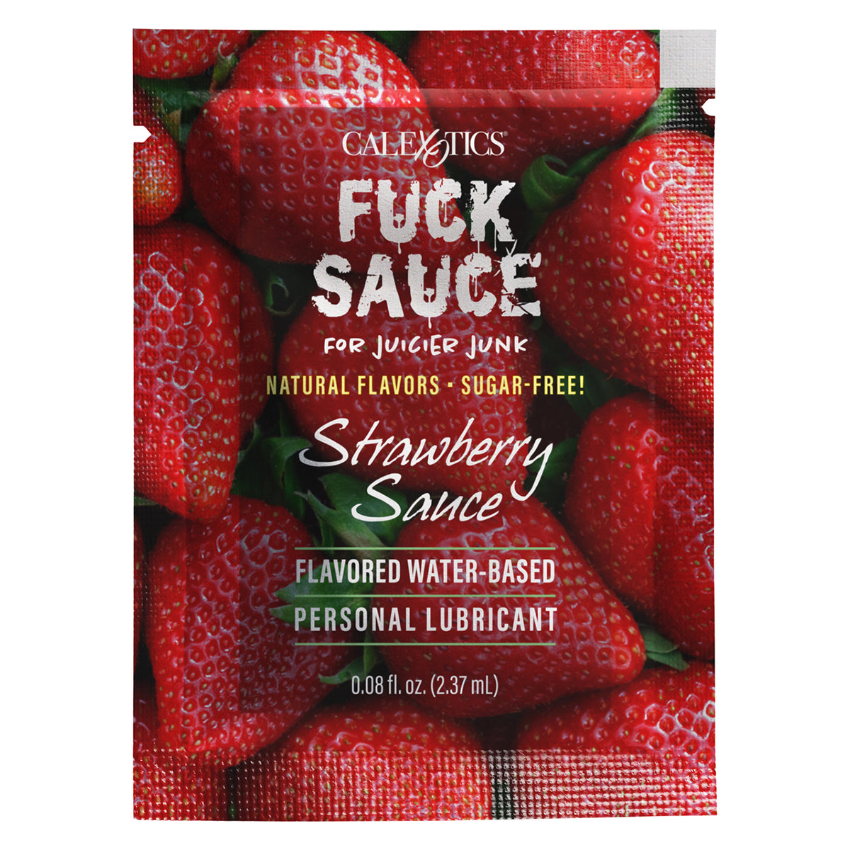 CalExotics – Fuck Sauce – Water-Based Personal Lubricant – Strawberry – Sachet - 0.08 fl.oz/2.37ml