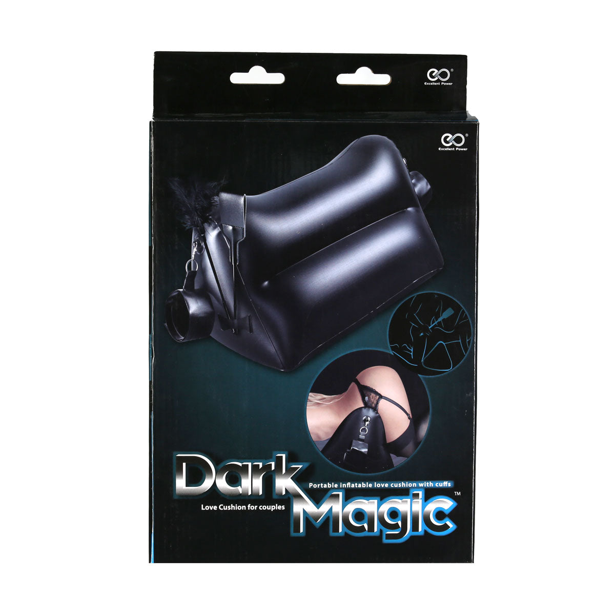 Excellent Power - Dark Magic Inflatable Love Cushion with Cuffs - Black