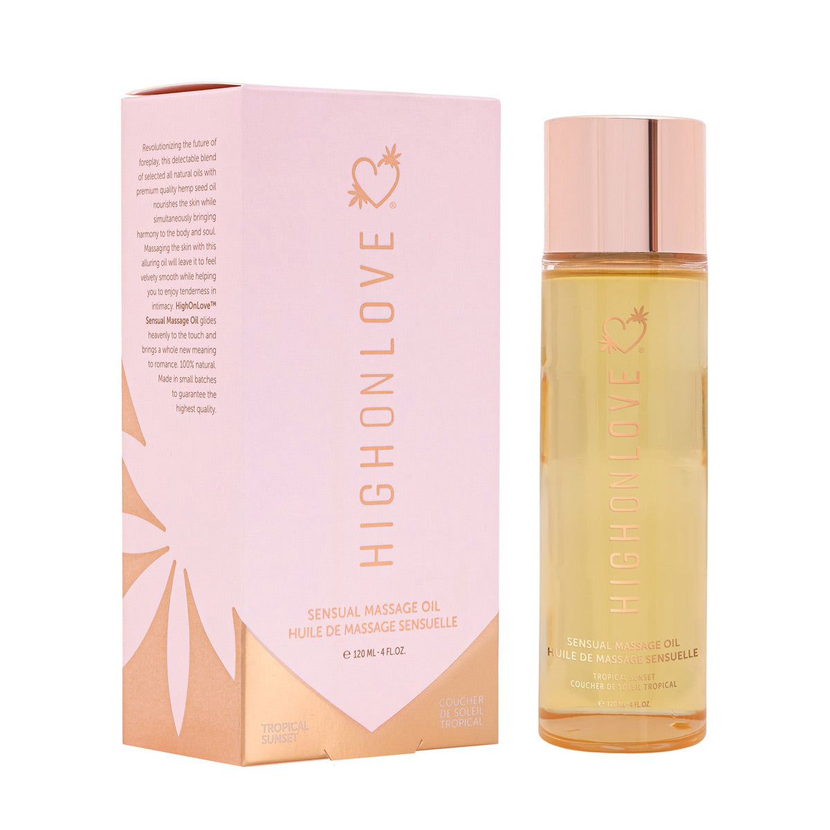 High On Love - Sensual Massage Oil – Tropical Sunset – 120 ml / 4 oz.