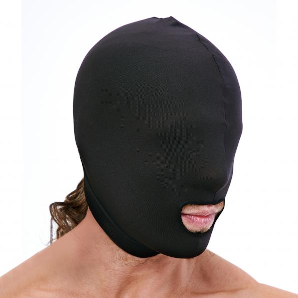 Lux Fetish – Open Mouth Stretch Hood – Black – One Size