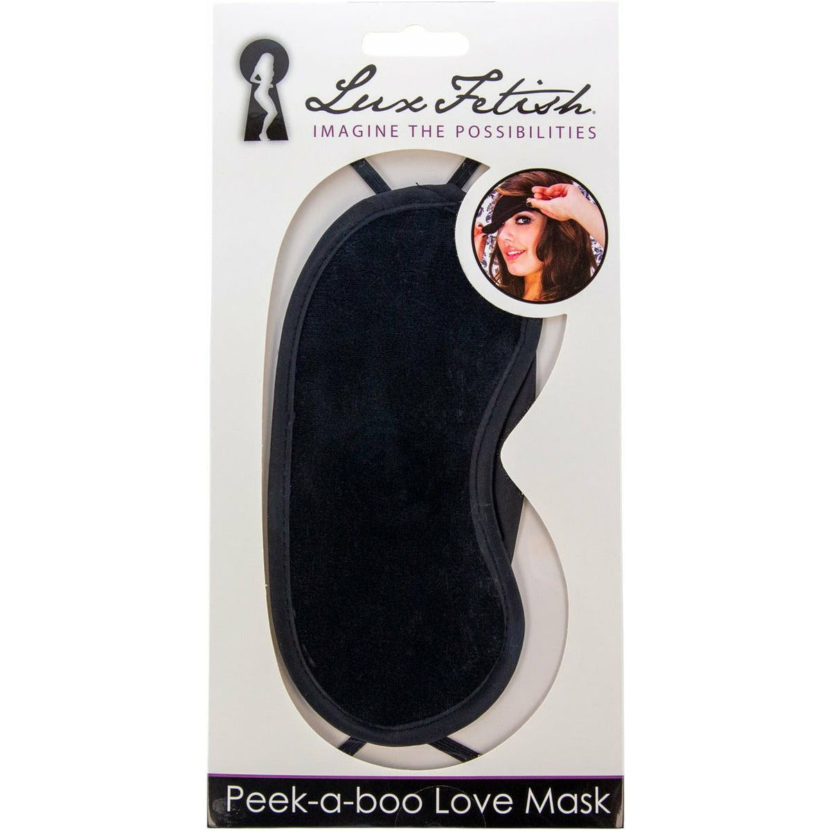 Lux Fetish Peekaboo Bondage Love Mask – Black