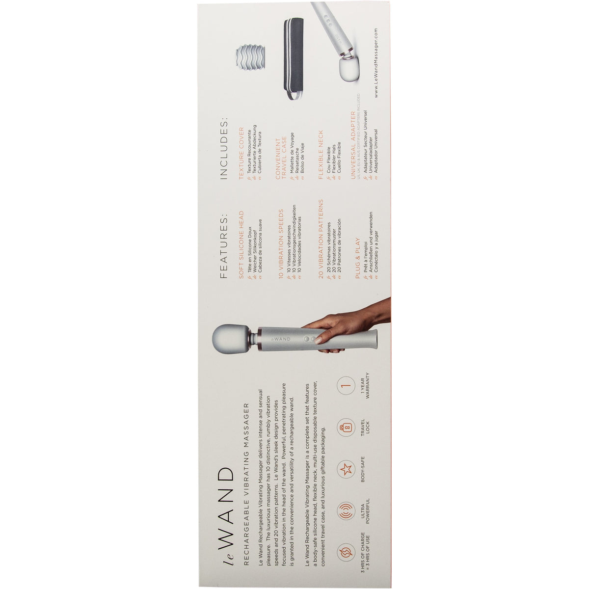 Le Wand Rechargeable Massager – Pearl White