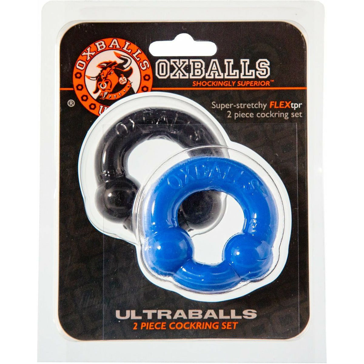Oxballs Ultraballs Cockring – 2 Pack - Black/Police Blue