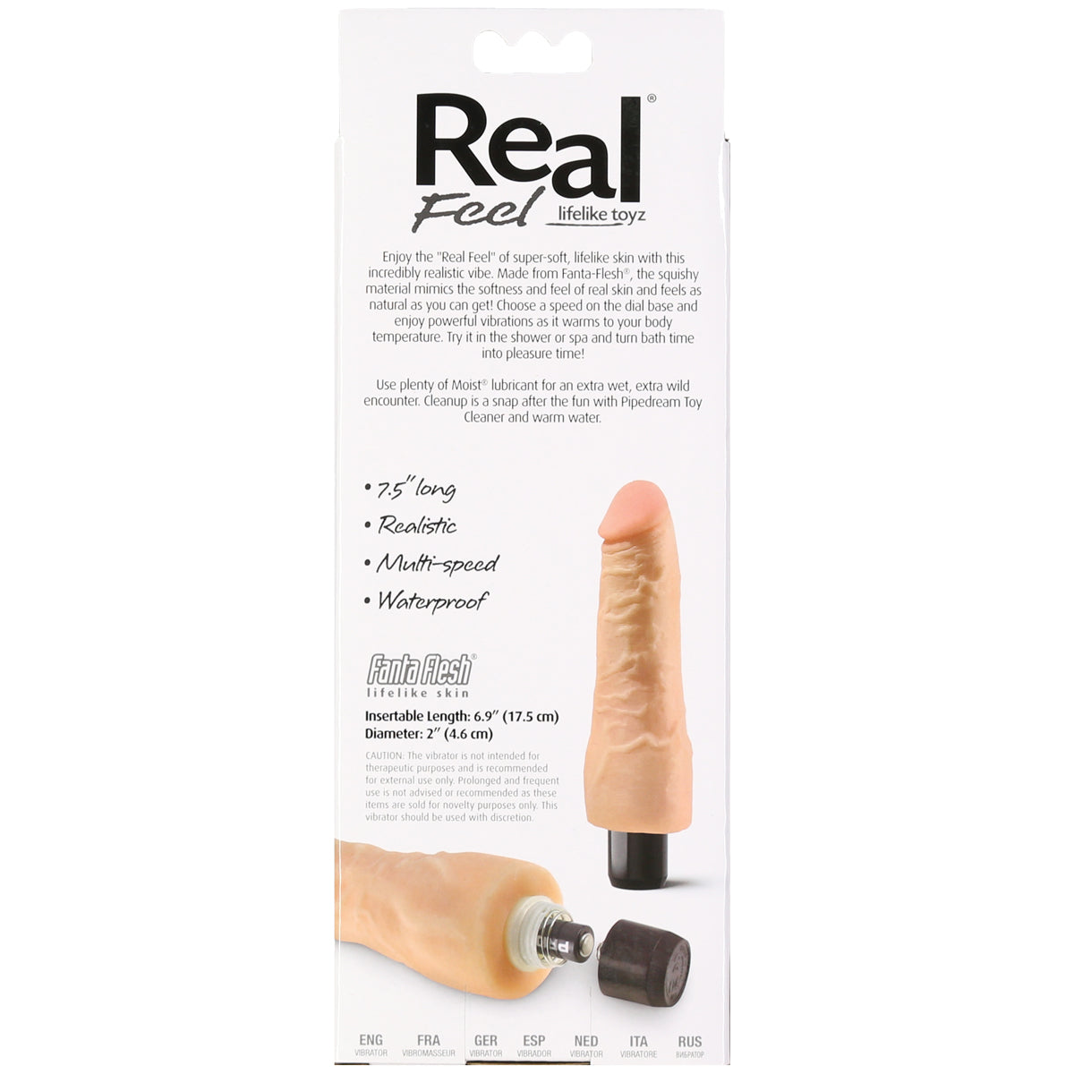 Pipedream - Real Feel 5 -  Vibrating Dildo –  7.5&quot; - Beige
