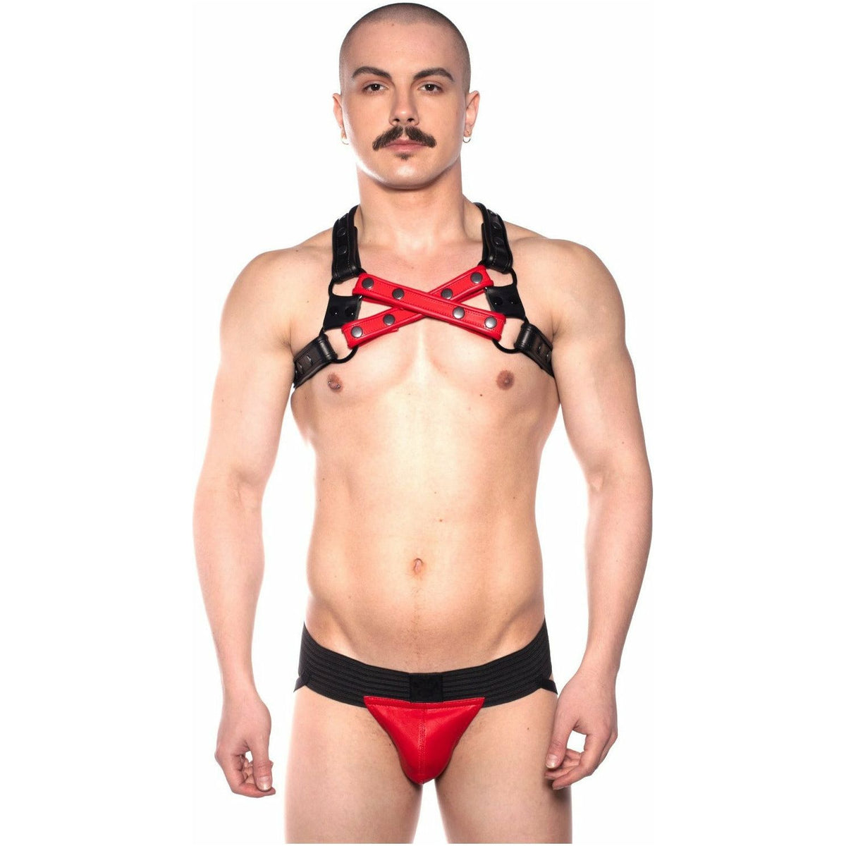 Prowler RED – Leather Pouch Jock – Red - Small