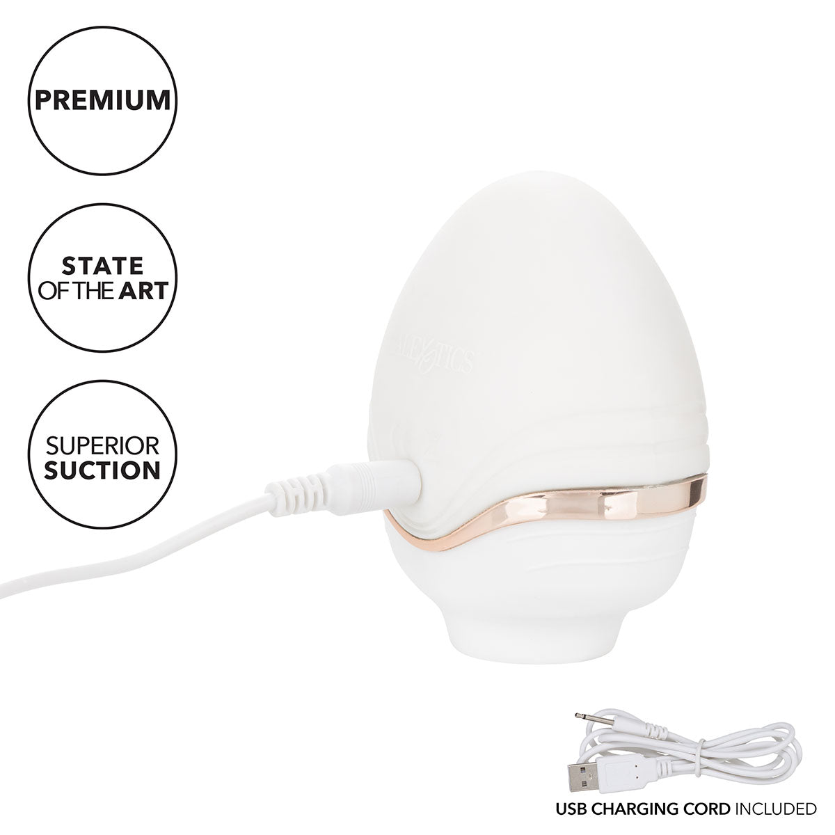 CalExotics Empowered Palm Pleasure Goddess – Suction Vibrator – White