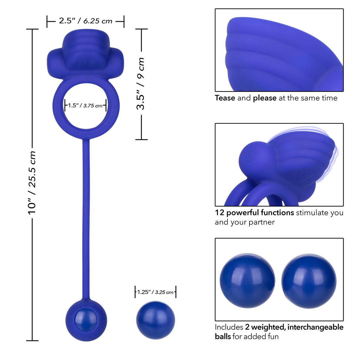 CalExotics Rockin’ Rim Enhancer/Dual Cock Ring – Purple