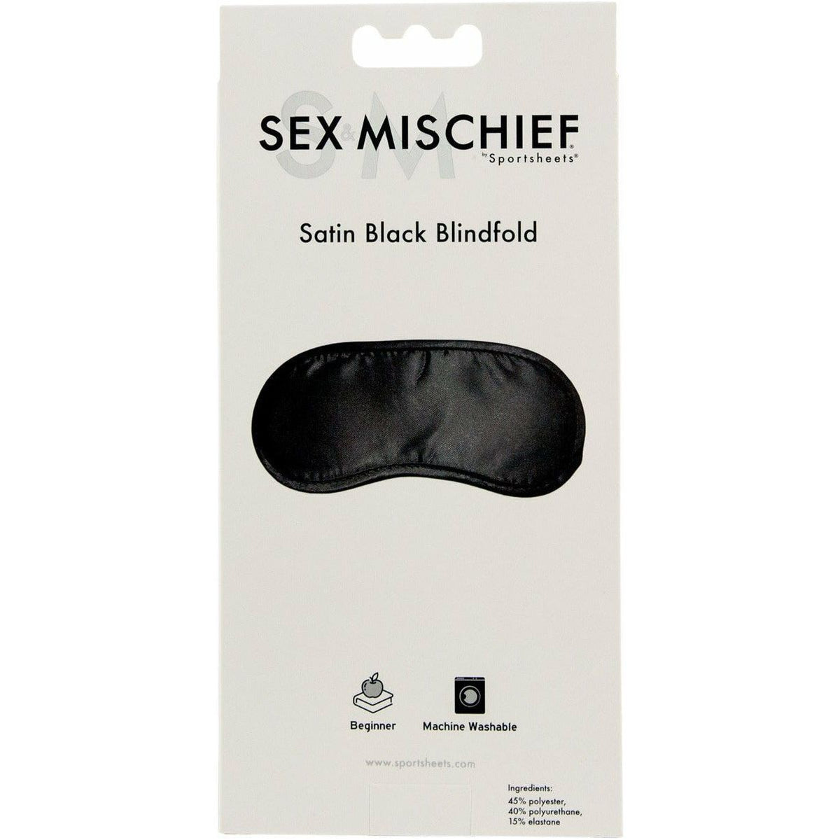 Sportsheets Sex &amp; Mischief - Satin Blindfold - Black