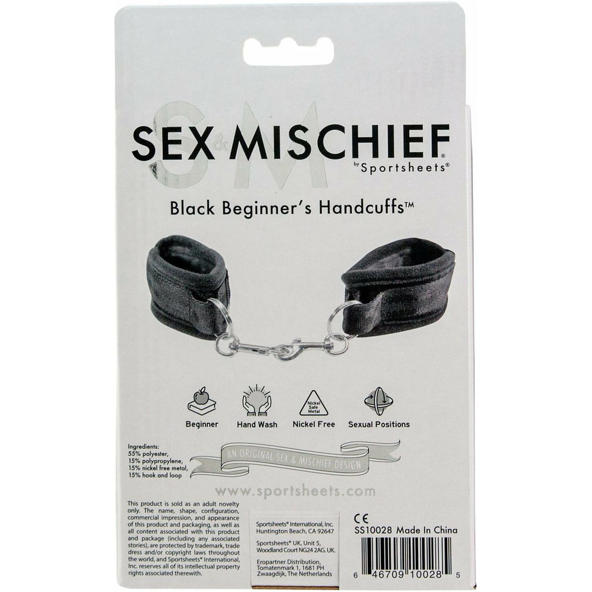 Sportsheets Sex &amp; Mischief - Beginner Handcuffs - Black
