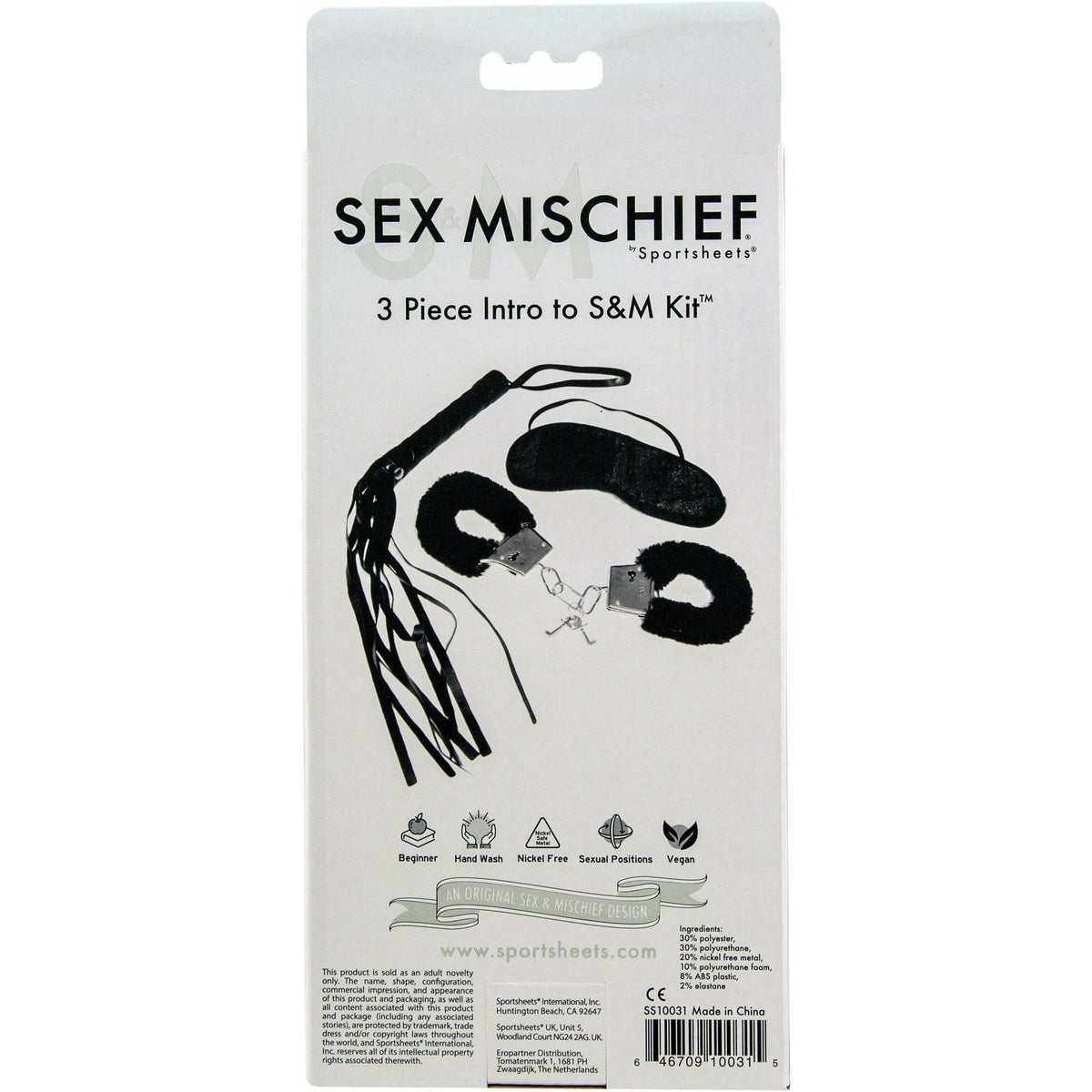 Sportsheets Sex &amp; Mischief – 3 Piece S&amp;M Intro Kit – Black