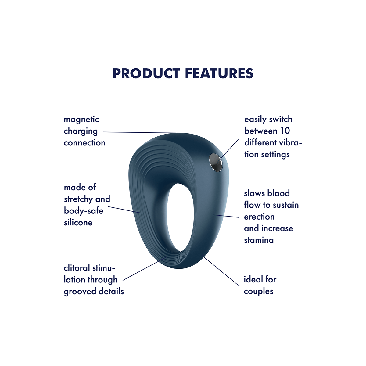 Satisfyer Power Ring – Vibrating Cock Ring – Blue